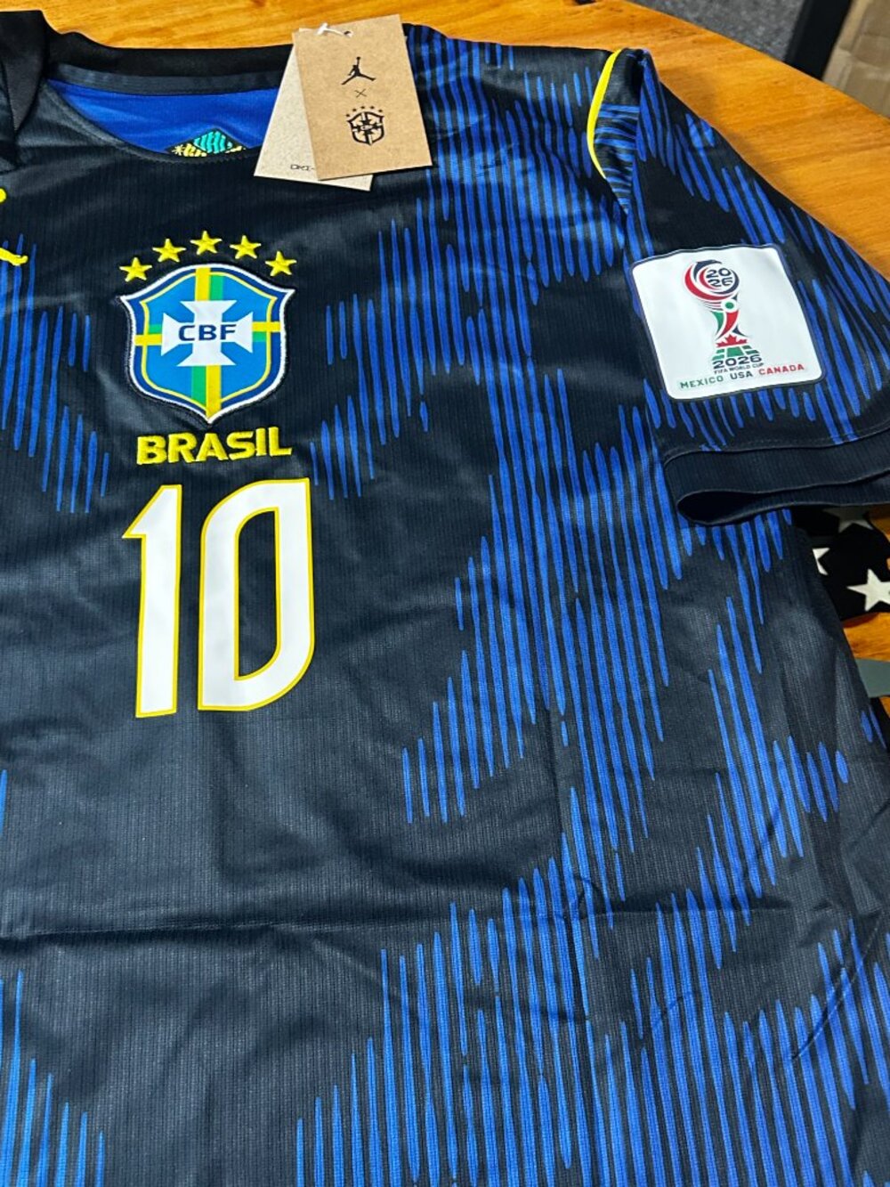 Neymar Jr #10 World Cup Soccer Jersey brazil Blue Men's Sizes - Picture 9 of 12